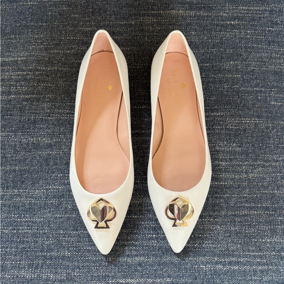 NWOB Kate Spade Lenora Pointy Flats Sz 6 in Black Leather - Picture 1 of 5